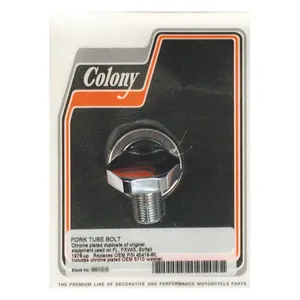 Colony Colony, 41mm fork tube cap bolt. Flat Top. Chrome