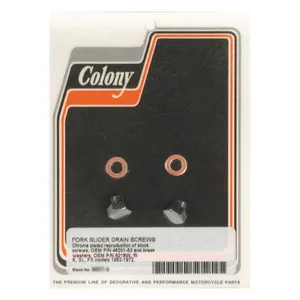 Colony Colony, fork slider drain screws. Chrome