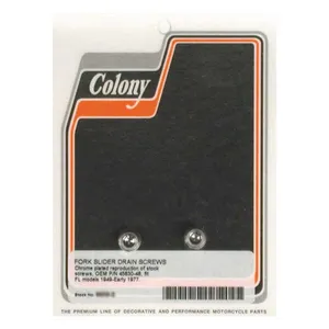 Colony Colony, fork slider drain screws. Chrome Allen