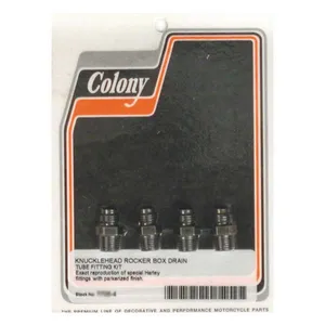 Colony Colony, rocker box oil drain fittings. Black