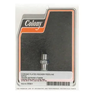 Colony Colony, Knuckle rocker box oil feed fitting. Chrome