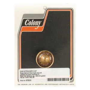 Colony Colony, gas strainer cap. 32-38 style. Brass