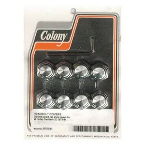 Colony Colony, head bolt cover kit. Cap style, chrome