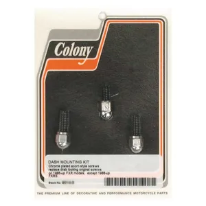 Colony Colony, dash cover mount kit. Chrome Acorn