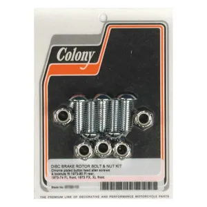 Colony Colony, front/rear brake rotor bolt & nut kit. Chrome button