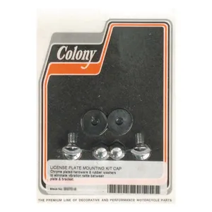 Colony Colony, license plate mount kit. CAP style. Chrome