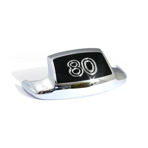 MCS Front fender tip ''80''. Chrome/black
