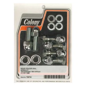 Colony Colony, rear fender mount kit. Chrome Acorn