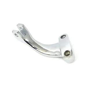 MCS XL Sportster rider foot peg bracket, left. Chrome