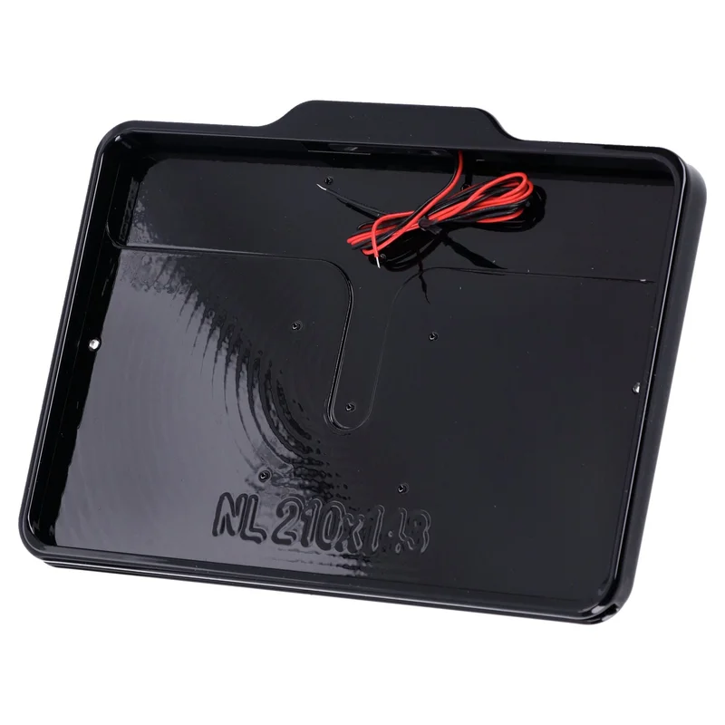 Danish Motorcycle Parts DMP, license plate frame with light 5.0 NL BE. Gloss black