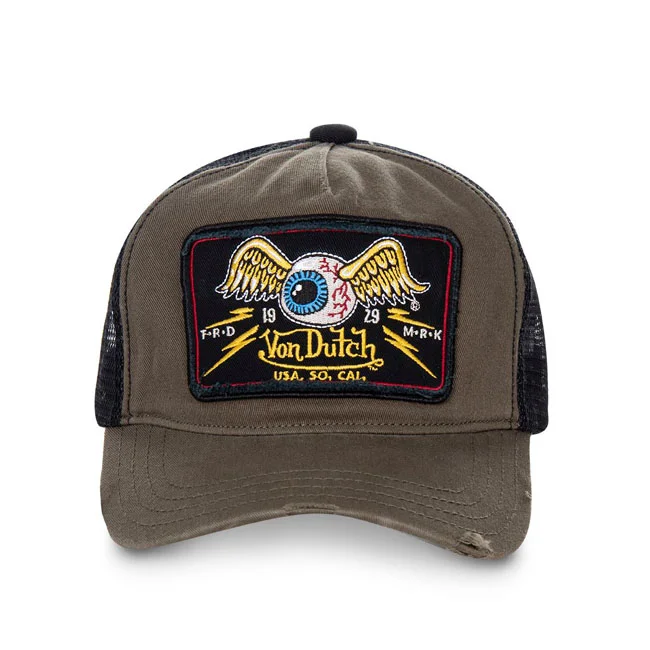 Von Dutch Dutch Heritage cap square patch eyes kaki