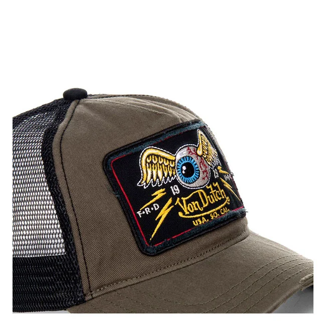 Von Dutch Dutch Heritage cap square patch eyes kaki