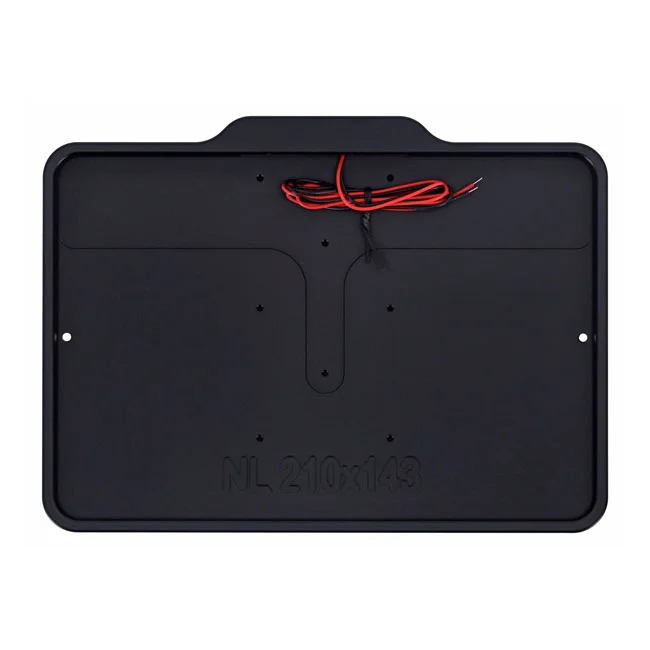 Danish Motorcycle Parts DMP, license plate frame with light 5.0 NL BE. Matte black
