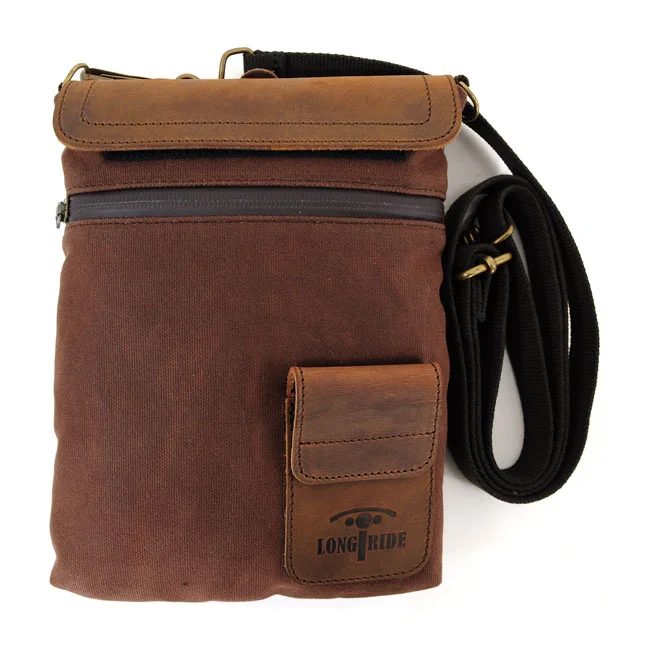 Longride Small Heritage waxed duffle/tank bag. Brown/Ranger