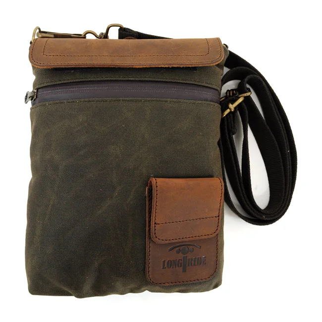 Longride Small Heritage waxed duffle/tank bag. Khaki/Ranger