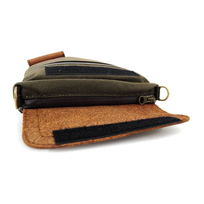 Longride Small Heritage waxed duffle/tank bag. Khaki/Ranger