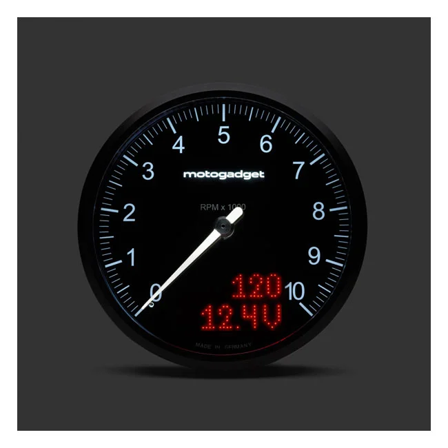 Motogadget Chronoclassic 2 ''Tacho Face''. 10.000RPM. Black B
