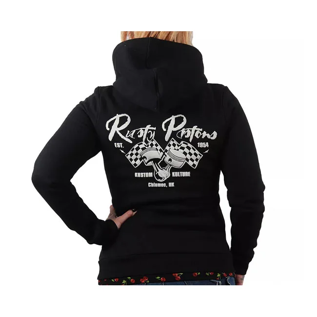 Rusty Pistons Pistons Turner female zip hoodie black/red