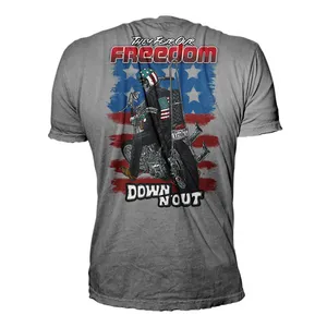 Down-n-Out Down-n-Out Freedom Rider t-shirt american flag grey