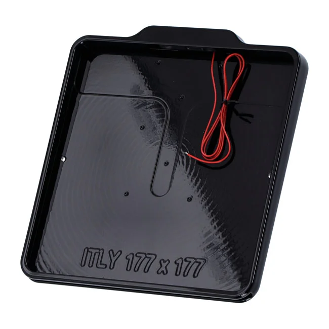 Danish Motorcycle Parts DMP, license plate frame with light 5.0 Italy. Gloss black
