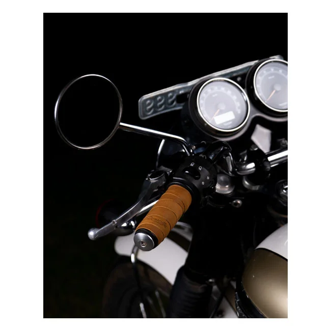 Tripmachine Trip Machine, leather handlebar grip wraps. Tan