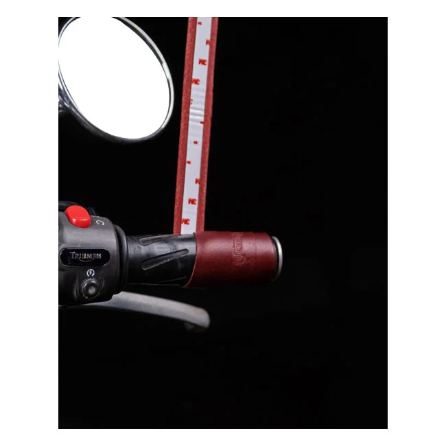 Tripmachine Trip Machine, leather handlebar grip wraps. Cherry red