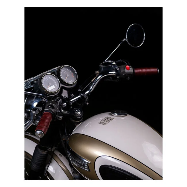 Tripmachine Trip Machine, leather handlebar grip wraps. Cherry red