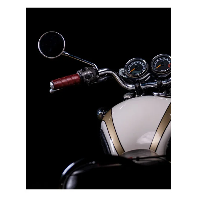 Tripmachine Trip Machine, leather handlebar grip wraps. Cherry red