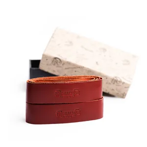 Tripmachine Trip Machine, leather handlebar grip wraps. Cherry red
