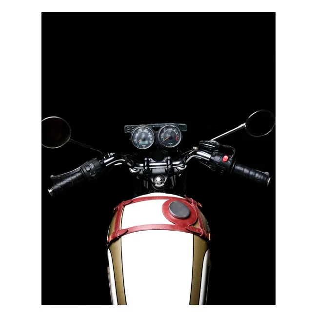 Tripmachine Trip Machine, leather handlebar grip wraps. Black perforated