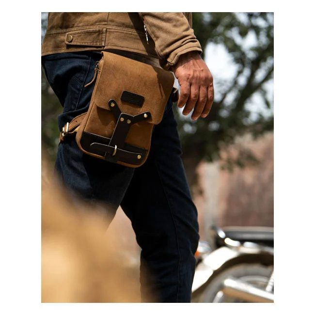 Tripmachine Trip Machine, Thigh bag / leg bag. Tobacco brown