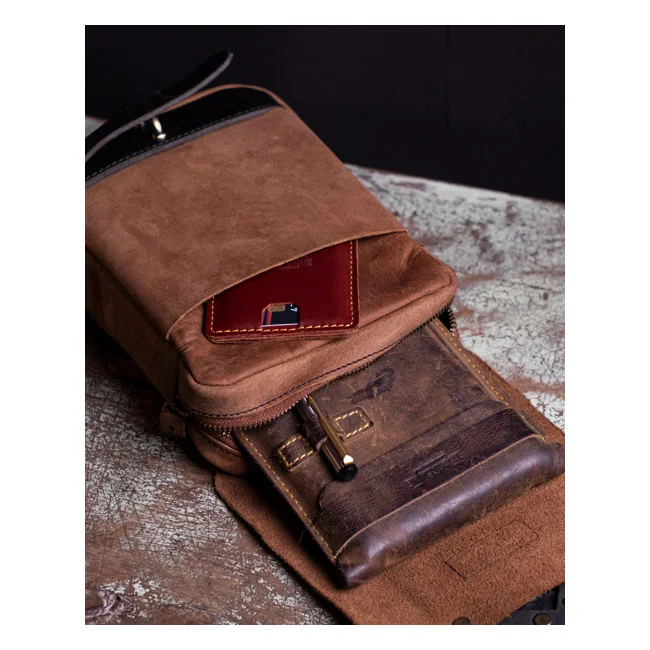 Tripmachine Trip Machine, Thigh bag / leg bag. Tobacco brown