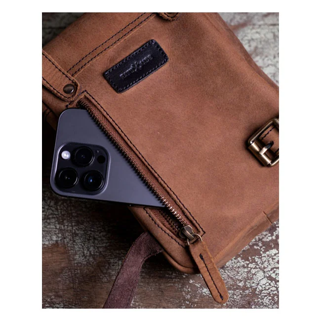 Tripmachine Trip Machine, Thigh bag / leg bag. Tobacco brown