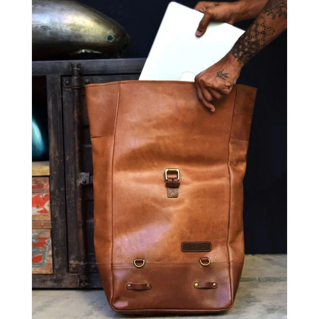 Tripmachine Trip Machine Backpack panniers vintage tan