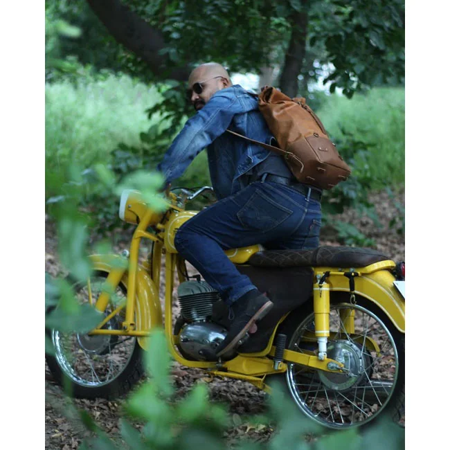 Tripmachine Trip Machine Backpack panniers vintage tan