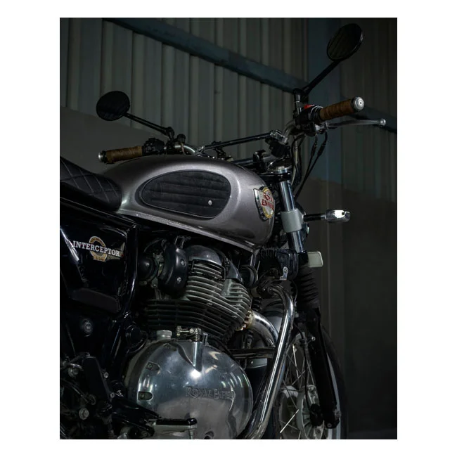 Tripmachine Trip Machine, Classic leather tank pad set. Black suede