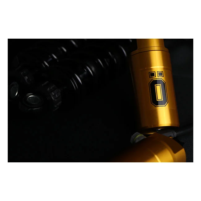Öhlins STX36 Blackline rear shocks golden reservoir. 12" - 66420-026