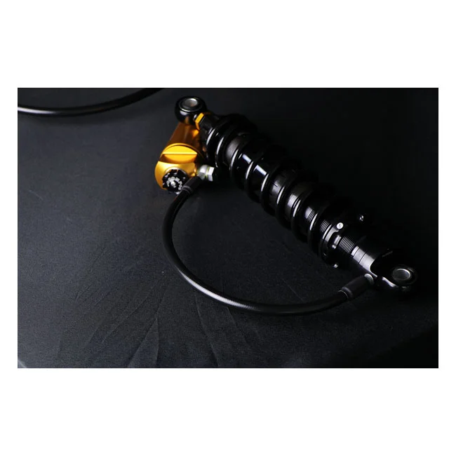 Öhlins STX36 Blackline rear shocks golden reservoir. 13" - 66420-026