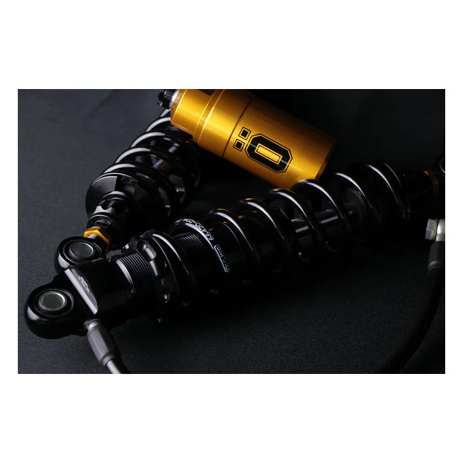 Öhlins STX36 Blackline rear shocks golden reservoir. 13" - 66420-026