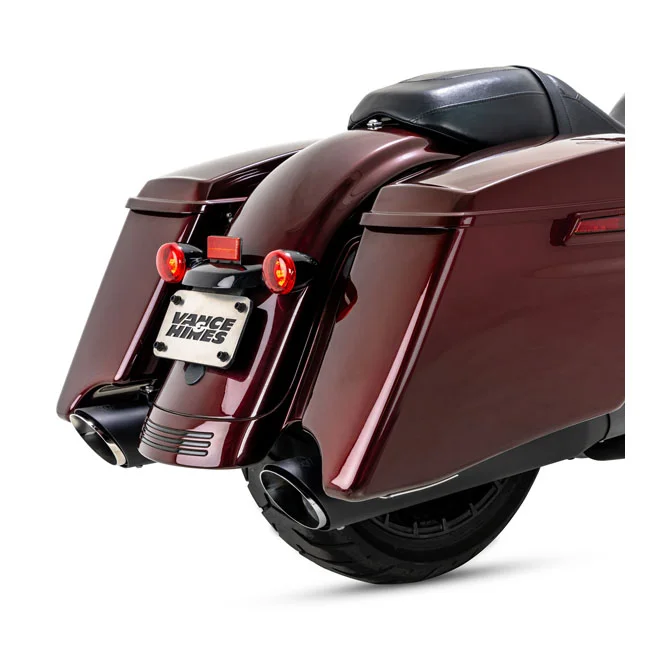 Vance & Hines & Hines, 4" Twin Slash Round slip-on mufflers. Black