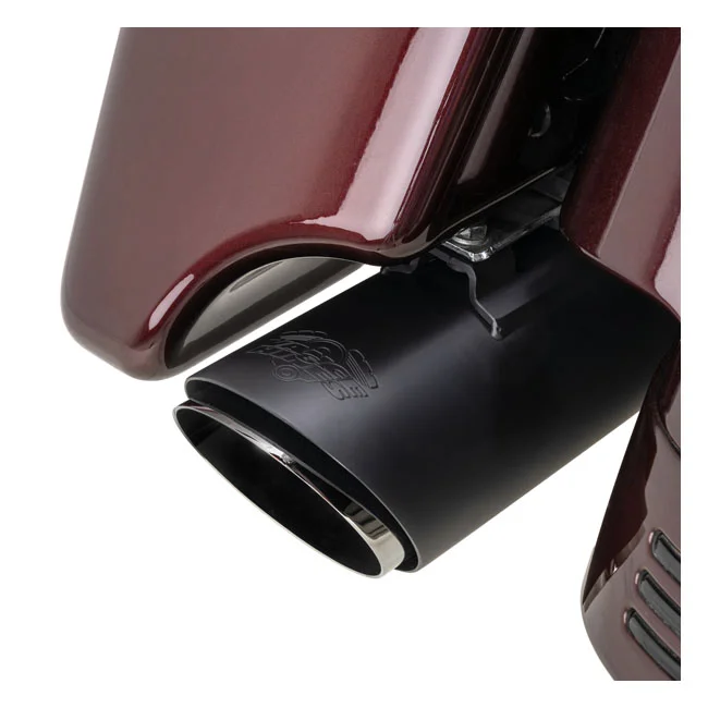 Vance & Hines & Hines, 4" Twin Slash Round slip-on mufflers. Black