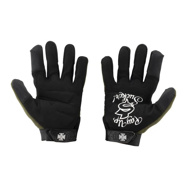 West Coast Choppers WCC Pay Up Suckers gloves olive/black