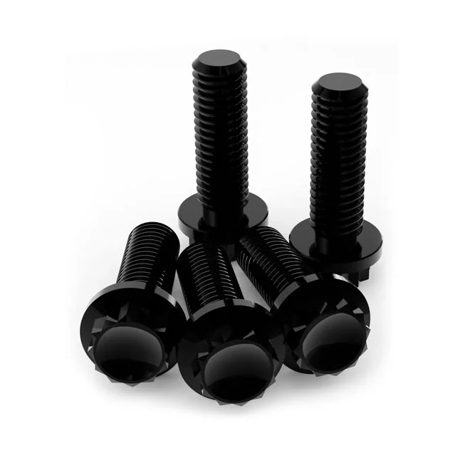 Kraus Titanium 12-point brake rotor bolt kit. Front. Black