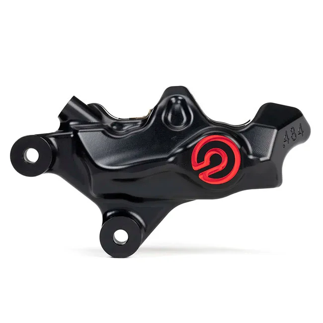 Brembo 484 custom bolt-on caliper. Left front. Black