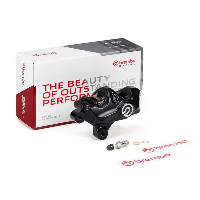 Brembo 484 custom bolt-on caliper. Left front. Black