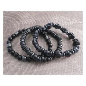 Amigaz Amigaz Stone Skull 3 pack with Hematite Accent