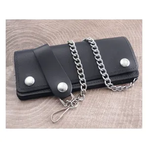 Amigaz Amigaz Chain Wallet Long 7" Black Leather
