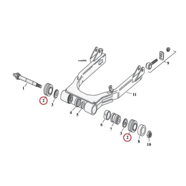 MCS Outer rubber, swingarm - 47564-86