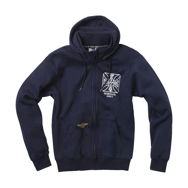 West Coast Choppers WCC OG ATX zip hoodie navy blue