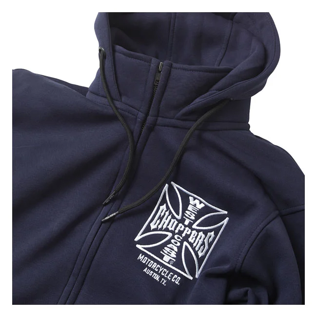 West Coast Choppers WCC OG ATX zip hoodie navy blue